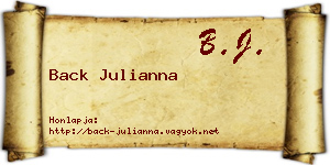 Back Julianna névjegykártya